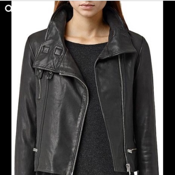 All Saints Jackets Coats Bales Leather Biker Jacket Allsaint Sz 4 Poshmark